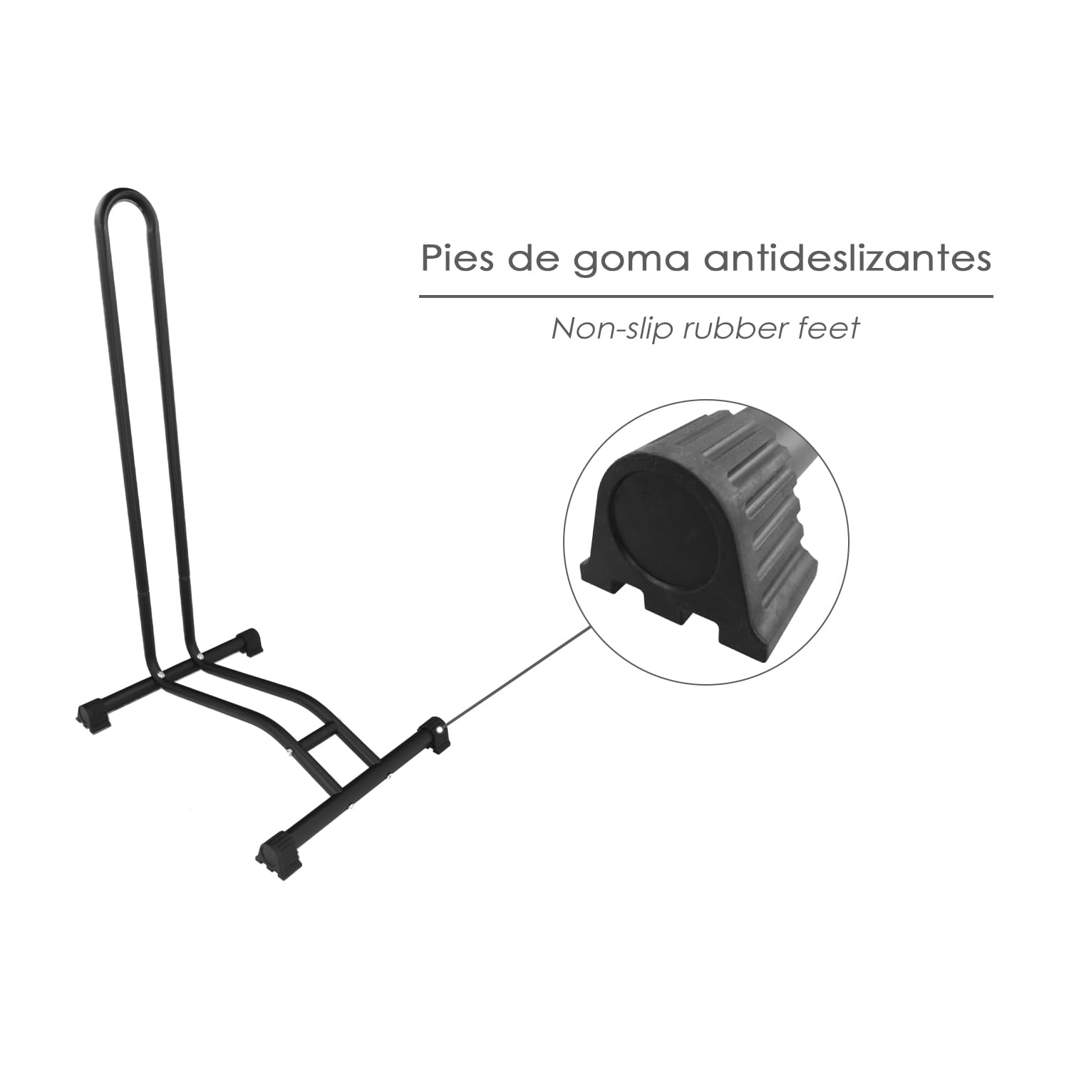 Soporte para bicicletas de suelo, ancho rueda 6,5 cm. tacos antideslizantes, caballete bicicleta, soporte suelo bici