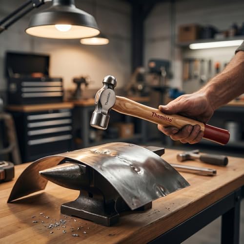 Image of Themisto TH-T34 200g Forged Steel Head Ball Peen Hammer with Seasoned Wooden Handle | Strong Non-Slip Grip | Ideal for Home DIY and Professional Use