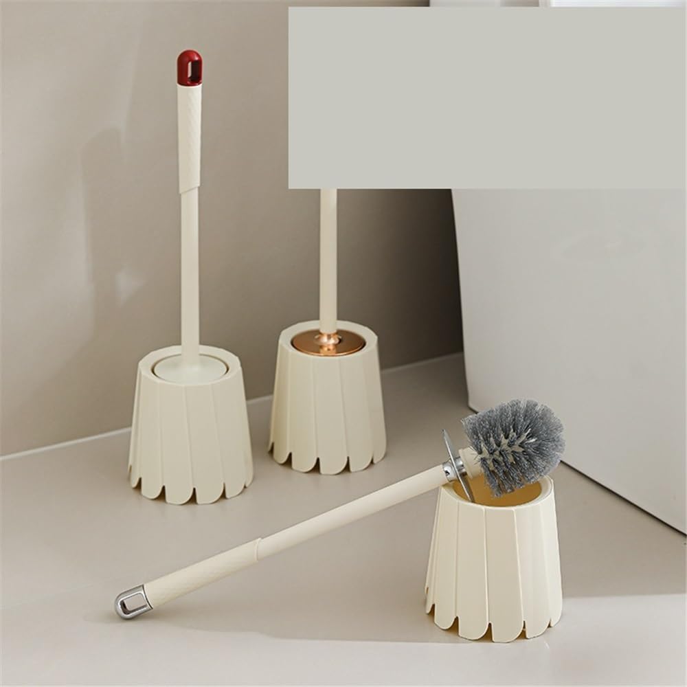 1 brosse de toilette avec base à manche long, nettoyage en profondeur