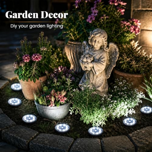 SOLPEX 10 Pack Small Solar Ground Lights, Pathway Lights Cool White - image 6