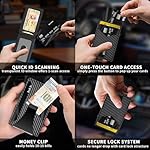 Wallet for Men Slim RFID Blocking -Metal Smart Pop-Up Credit Card Holder with 2 ID Windows, Holds 8-10 Cards,Bifold Minimalist Front Pocket Wallet & Money Clip,Men's accessories(Carbon) - Image 2