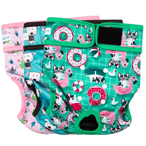 Image of Paw Legend Washable Reusable Female Dog Period Diapers for Heat Doggie Puppy Diapers for Female Dogs (3 Pack, X-Small)