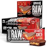 Warrior RAW Protein Bars 12 x 75g – 20g High Protein Bar, Low Sugar High Fibre Oat Protein Flapjack – Protein Snacks, Meal Replacement Bars (Peanut Butter Cup)