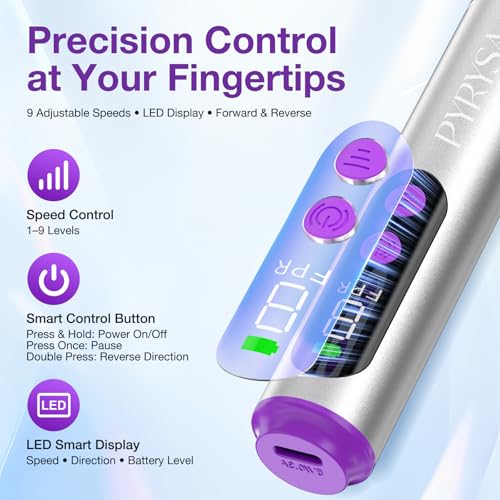 Torno para uñas profesional con pantalla LCD y acabado de alta gama 3