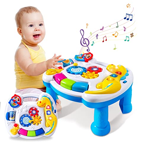Music Baby Activity Center Toy 12-18 Months Activity Table Baby Toys 6 to 12 Months Early Learning 8 9 10 12 Month Old Toddlers Christmas Birthday Gifts for 1 2 3 Year Old Infant Kids