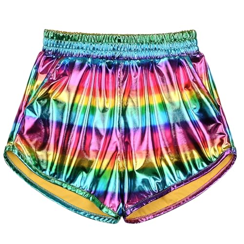 Image of Perfashion Girls Metallic Shorts Sparkly Shiny Hot Pants Gold /Silver /Pink Outfit