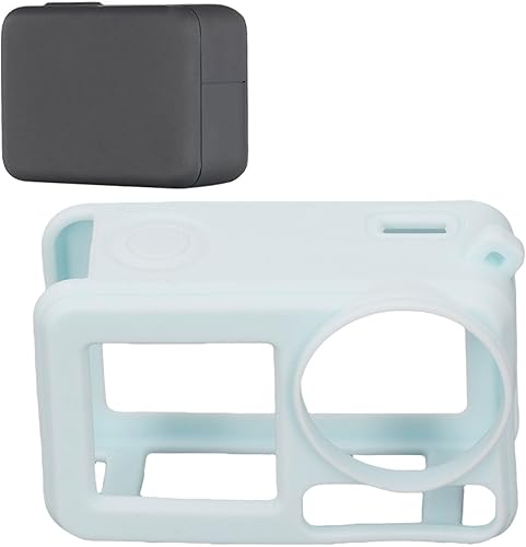 Pssopp Silicone Camera Case, Shockproof Fingerprint Oil Proof Washable Camera Soft Protective Cover with Lens Cover Strap for Osmo Action 3 4 5 Pro