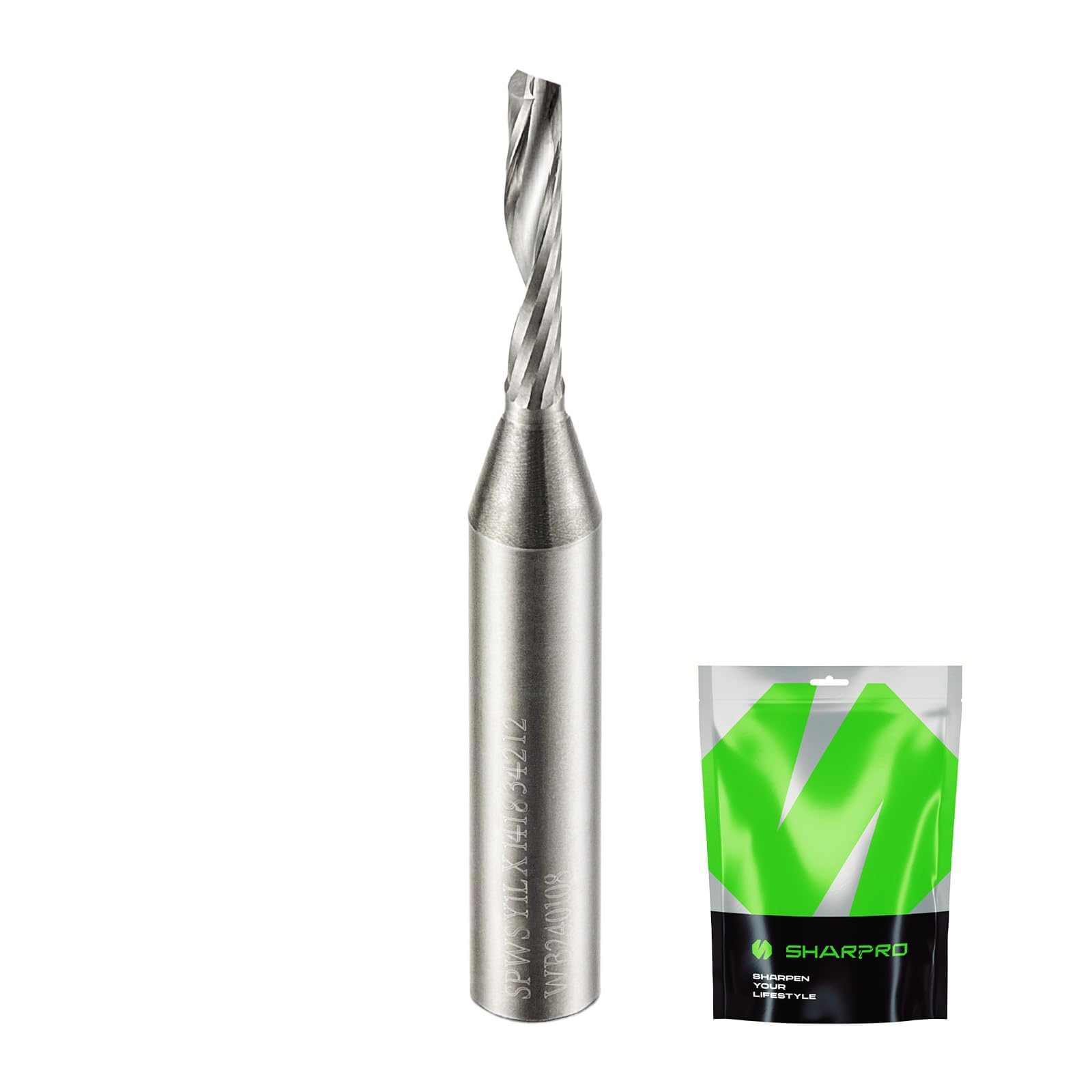 Fresa en espiral de carburo con vástago de 1/4 de pulgada (flauta tórica) de 1/8 pulgadas de diámetro de corte para plástico acrílico PVC MDF