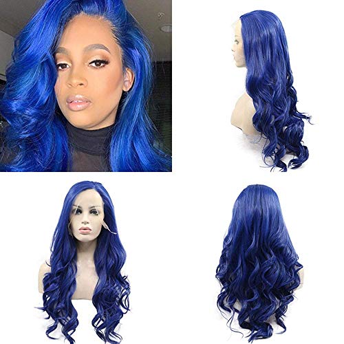 Perruque longue bouclée bleue solution rapide pour changer de coiffure sans teinture