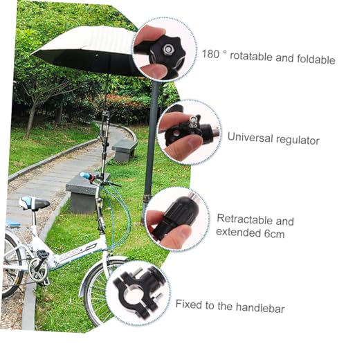 TEHAUX 2 Peças Suporte De Guarda-Chuva De Bicicleta Extensível Suporte De Guarda-Chuva De Bicicleta