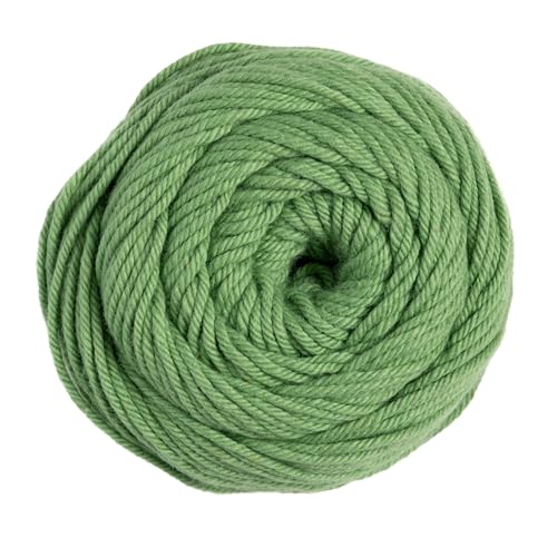 Image of Knit Picks Dishie Green Worsted Weight 100% Cotton Yarn for Crocheting | 100g of solid colored yarn in Jade color