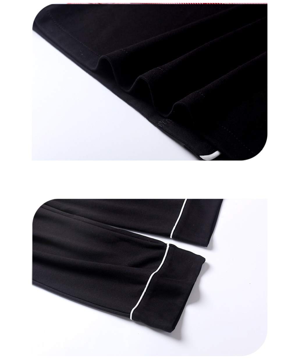 YUHOOE Conjunto De Pijamas De Mujer,Negro Sexy 2 Piezas Pijama De Algodón Ropa De Dormir con Botones De Invierno De Manga Larga Y Bottom Pjs Set Nightwear Lounge Sets Loungewear,Negro,XXL