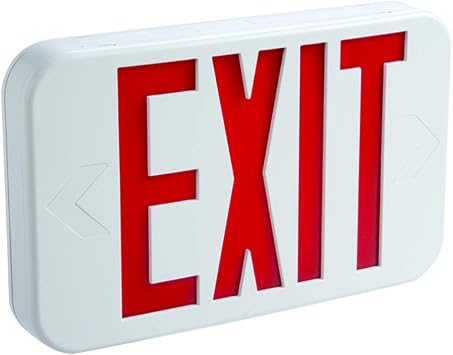 All Pro APX7R Integrated LED Exit Sign, 25-Watt, White with Red Letters