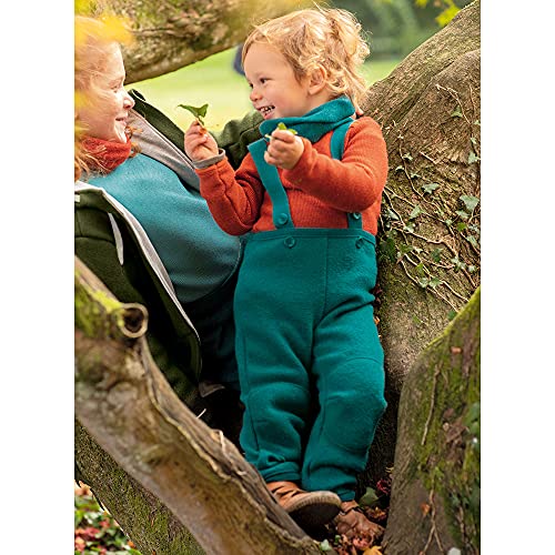 Kids Wool Pants with Suspenders: Organic Merino Wool High Waist Trousers for Boys and Girls, 1-8 Years4