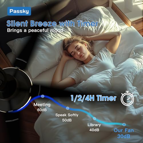 Image of Passky Ceiling Fans with Lights, 60 inch Sleek Ceiling Fan with Light and Remote Control, 3CCT, Dimmable, Reversible, Noiseless, Black Ceiling Fan for Bedroom, Living Room