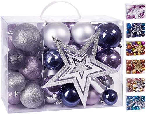 Brubaker Set di 50 Pezzi Palline di Natale con