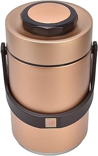 Izolowany Pojemnik na Lunch,3 Warstwy 2,3 L do Układania w Stosy ze Stali Nierdzewnej Szczelny Termos Zupy z Szerokimi Ustami Gorące Pojemniki na żywność Termosy na Zupy dla Dzieci Dorosły(2#)