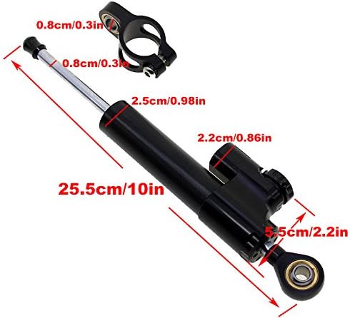 Miniatura 6 de Amortiguador de dirección universal ajustable para motocicleta para Yamaha YZF R6 06-18 YZF R1 98-01 06-16 R3 R25 MT25 15-17 MT-09 FZ09 13-16 MT-07