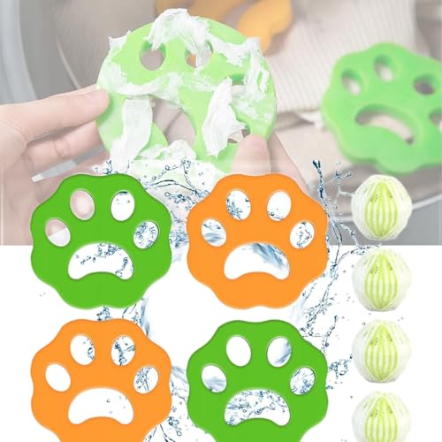 Bolas Quita Pelos Mascota,8pcs Bolas Atrapa Pelos Lavadora,Atrapa Pelos Lavadora Mascotas,Removedor de Pelo para Mascotas,Quita Pelos Lavadora Mascotas,Atrapapelos Mascota Lavadora,Bolas para Lavadora