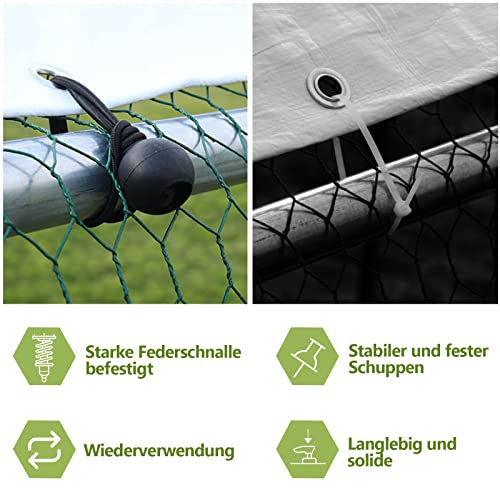 Lospitch Hühnerstall 3x2x2m Freilaufgehege XL mit Schloss, Außengehege Verzinkter Stahl Kleintierstall Kleintiergehege… – Bild 6