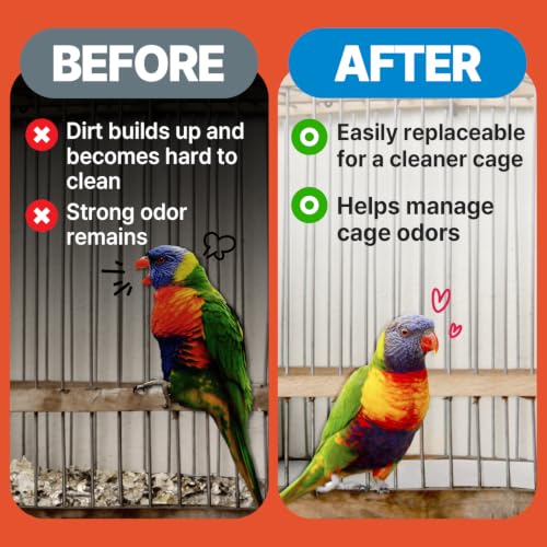 Image of T TORTO9 Kraft Bird Cage Liners 11 x 17 Inch, 120 Sheets, Absorbent Paper Tray Liners for Large Bird Cages, Pre-Cut Disposable Cage Bottom Liners