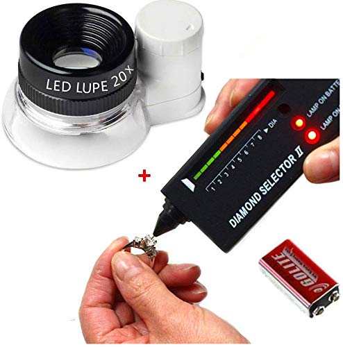 Best LED Lupe 20X Jewelers Loupe Magnifier+High Accuracy Professional Jeweler, for Novice and Expert - Diamond Selector,Collector's Gift(9V Battery Included) (Loupes Magnifier+)