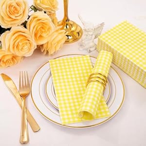 Wdf150packyellowcheckerednapkins3plydisposableyellowandwhiteginghamnapkinsguestnapkinsdinnernapkinspaperforpicnicbbqbirthdayweddingpartyeaster Urban Country Home Decor Wdf 150pack yellow checkered napkins 3 ply disposable yellow and white gingham napkins guest napkins dinner napkins paper for picnic bbq birthday wedding party easter urban country home decor