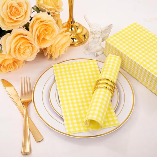Wdf150packyellowcheckerednapkins3plydisposableyellowandwhiteginghamnapkinsguestnapkinsdinnernapkinspaperforpicnicbbqbirthdayweddingpartyeaster Urban Country Home Decor Wdf 150pack yellow checkered napkins 3 ply disposable yellow and white gingham napkins guest napkins dinner napkins paper for picnic bbq birthday wedding party easter urban country home decor
