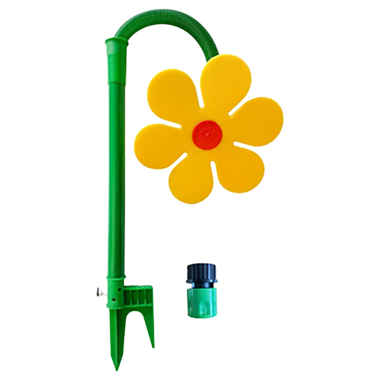 Getbstoop Yellow 1 Connectors Crazy Daisy Sprinkler, 360° Rotating Dancing Flower Water Sprinklers, Garden Sprinkler Stake With Adapter, Sunflower Lawn Watering Sprinklers For Yard Watering Dogs Kids Playing