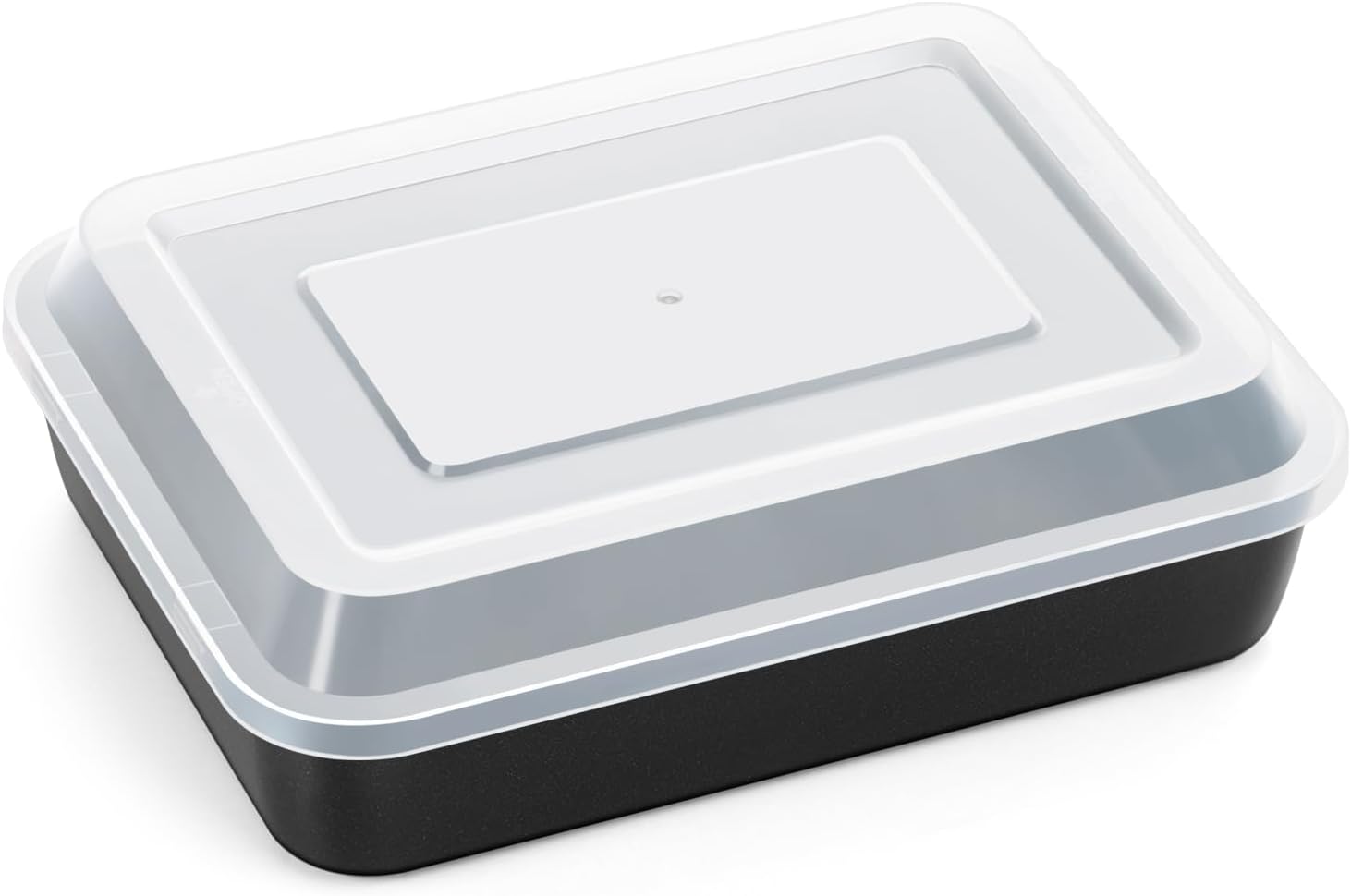 P&P CHEF Toaster Oven Pan with Lid, Nonstick Cake Lasagna Pan Rectangular Tray for Baking Roasting Storing, Stainless Steel Core & Plastic Cover, Oven & Freezer Safe, (9.4 Inch, 2Pcs) P&P CHEF Toaster Oven Pan with Lid, Nonstick Cake Lasagna Pan Rectangular Tray for Baking Roasting Storing, Stainless Steel Core & Plastic Cover, Oven & Freezer Safe, (9.4 Inch, 2Pcs)