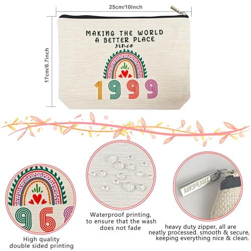 26th Birthday Gifts for Her Makeup Bags, 26th Birthday Decorations for Women, 1999 Anniversary 26 Year Old Gift Ideas for Wife, Sister, Best Friend Female, Mothers Day, Christmas Cosmetic Travel Bag2