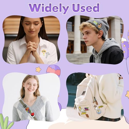 Image of Cute Pins Bulk, Funny Lapel Badge Pins Rubber Brooch Pins for Backpacks, Hats, Bags