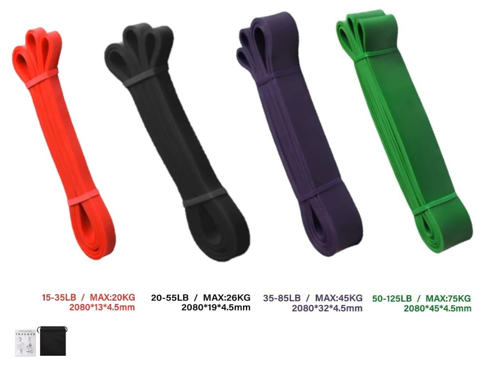 10 teiliges Fitness Widerstandsbänder Set + Loop Bands Fitnessbänder Resistance Bands Klimmzugband Fitness & Krafttraining inkl. Yoga Pilates Beutel 9010086
