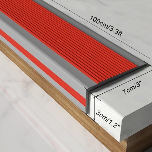 Peldaños antideslizantes para escalera contra caídas con protector de borde flexible 3