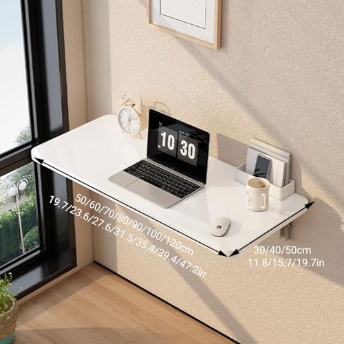 Table pliante murale blanche 90x30cm pour petit espace - 3