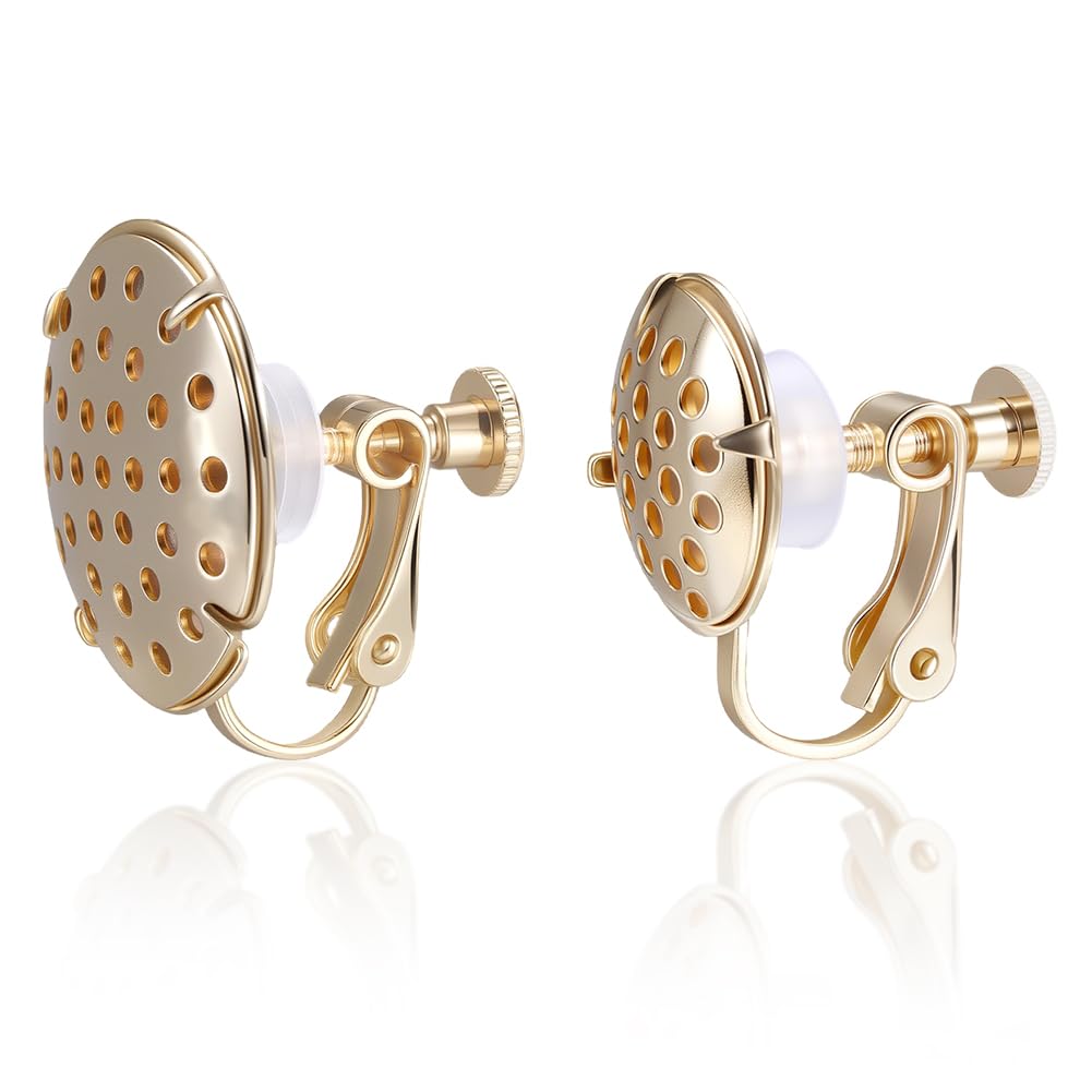Clips oreilles non percées plaqué or 18k anti-douleur avec coussinets