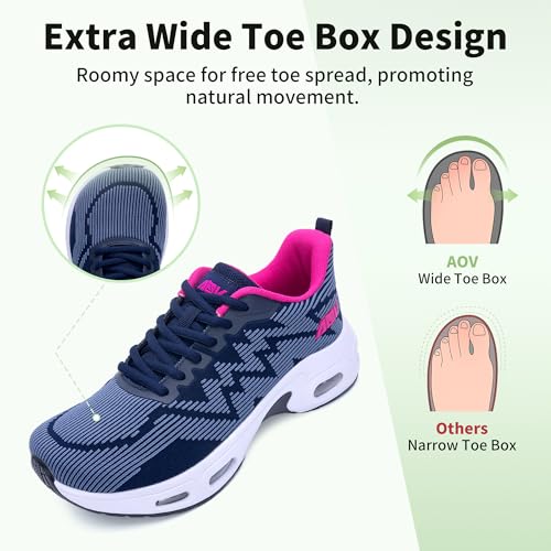 Image of AOV Women Arch Support Walking Shoes Orthotic Tennis Sneakers for Plantar Fasciitis Athletic Running Shoes