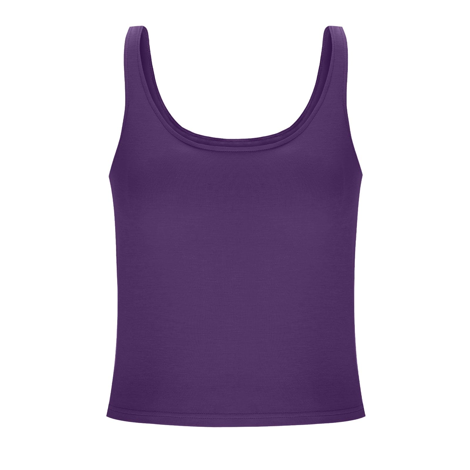 Camisola Tops para Mujer UK Soporte Levantamiento Algodón Sujetador Incorporado Cuello Cuadrado Chaleco Cami Correa Luz Agregar Acolchado Sin Mangas Tiras Yoga Ajuste Seco Moda Casual Gimnasio