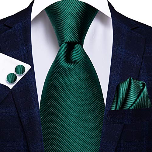 Image of Hi-Tie Men 63inches Tie Set Extra Long Necktie Paisley Tie Pocket Suqare Cufflinks Big and Tall Men Tie