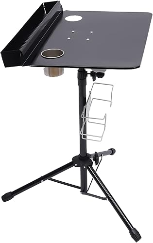 Bandeja de servicio de salón de altura ajustable y estación de trabajo portátil desmontable para tatuajes con trípode