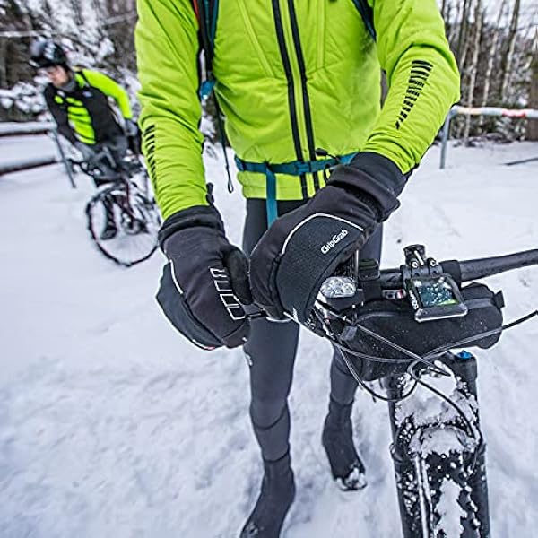 GripGrab Guantes de Ciclismo de Invierno Nórdico Cortavientos Impermeables Térmicos Acolchados 3 Dedos Táctiles