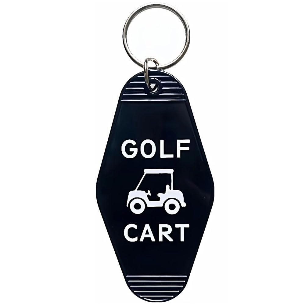 Golf Cart Keychain Plastic Retro Motel Golf Cart Key Chain for Women Men