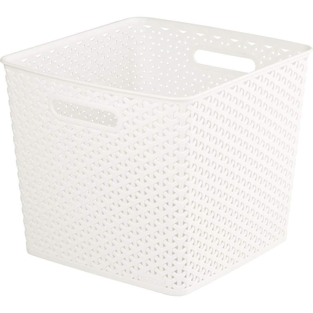 CurverNestable Rattan Effect Basket (3.4 gal) (White)