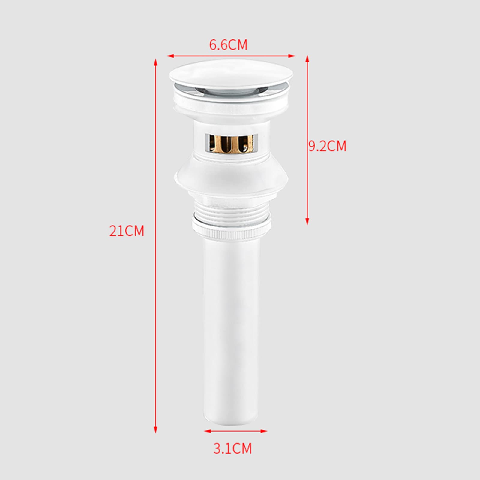 Bonde De Lavabo Pop-Up Universel,Blanc,Bonde De Lavabo Pop-Up Universel,Bonde Lavabo Standard,Bonde Rebondissante,Laiton Anti-corrosion,Avec Panier,Blanc B