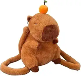 Mochila de Pelúcia Capivara Super Fofa e Macia Ideal Para o Dia a Dia Compacta e Espaçosa ideal para Crianças Adolescentes ou Adulto