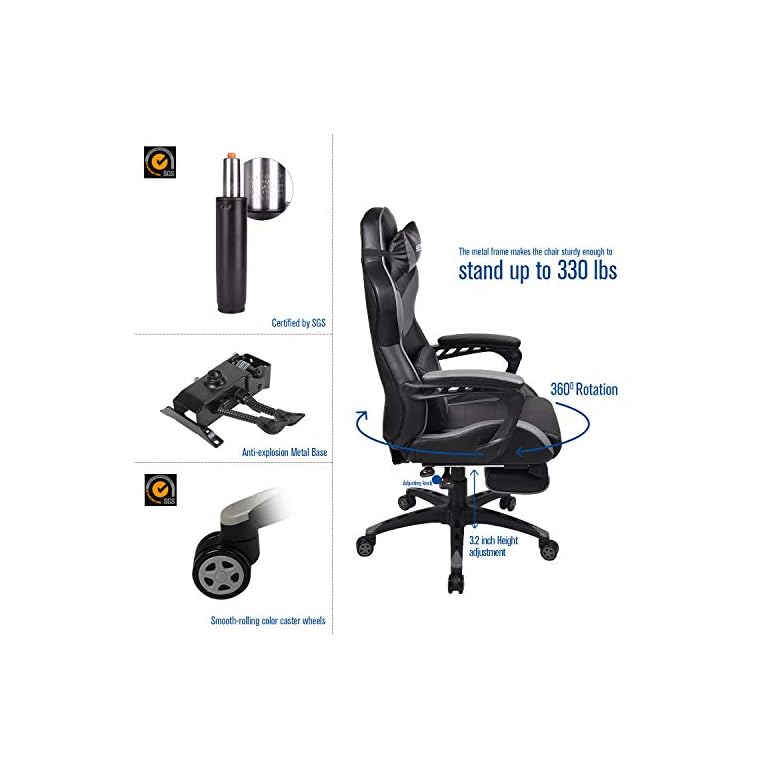 ELECWISH Gaming Chair with Massage and Footrest Shop UK