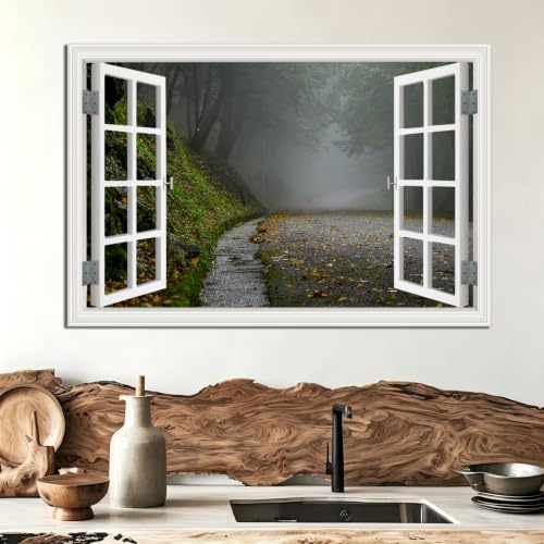 Cuadro lienzo efecto ventana para dar amplitud a paredes de interior 20x30cm 3