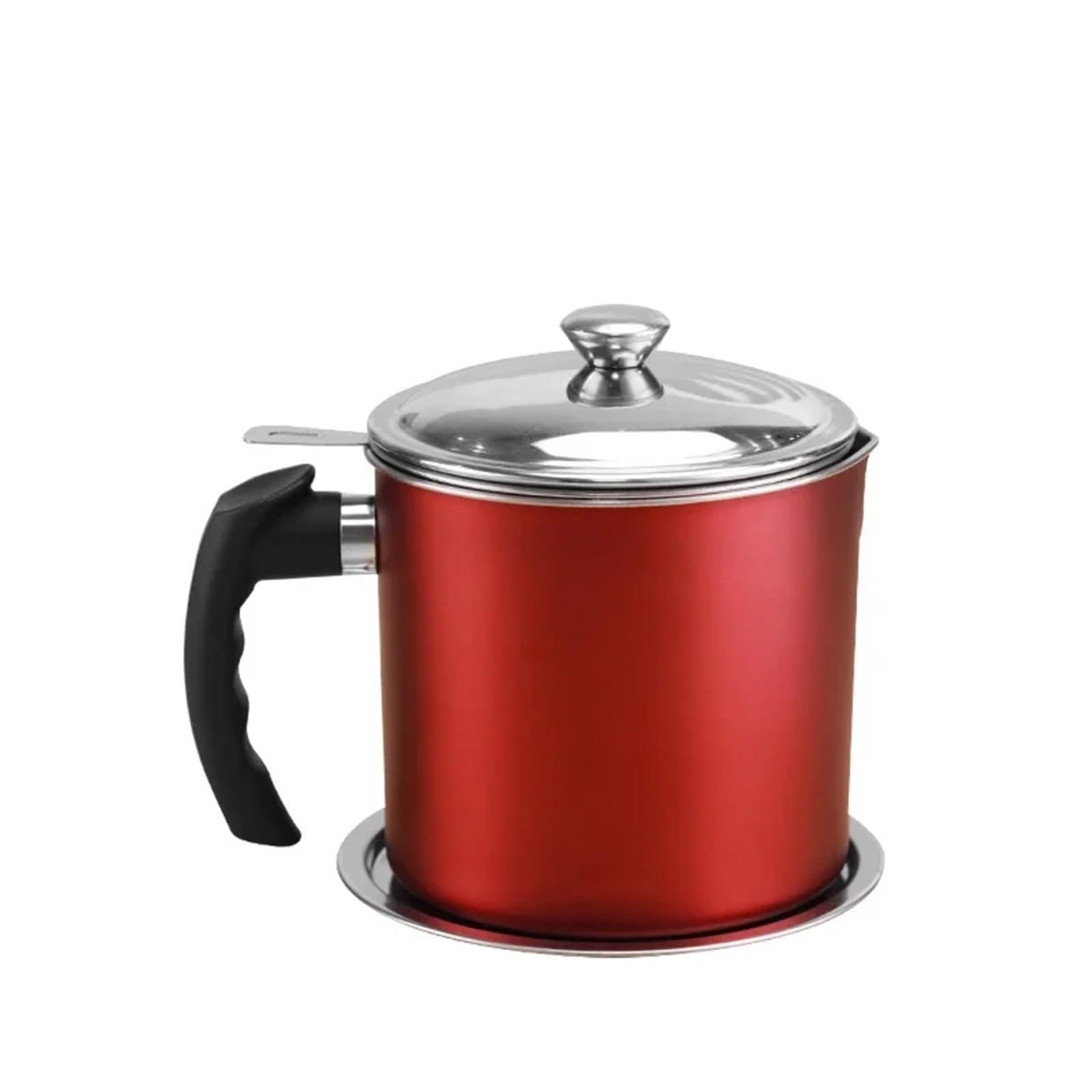KanDuo Oil Storage Can Container，1.3L Stainless Steel Household Filter Pot Lard Strainer Tank Container Jug Large Capacity Kitchen Cooking Tools For,Frying(Red)