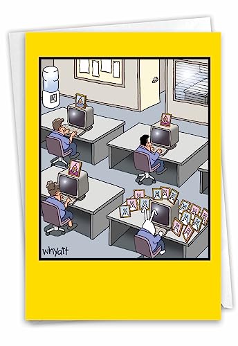 Nobleworks - 1 Hilarious Cartoon Birthday Card With Envelope - Funny Cartoons, Bday Congrats Greeting - Rabbit Worker C3349Bdg #TOP6
