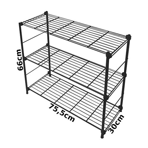Estante Evolutiva G Aramada Ampliável 3 Andares 75.5x66x30 15kg p/Prateleira 1288 - Metaltru